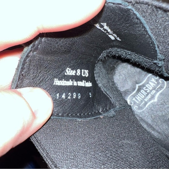 Thursday Boot Co Women's Black Leather Handmade Duchess Chelsea Boots Size 8 - Picture 7 of 9